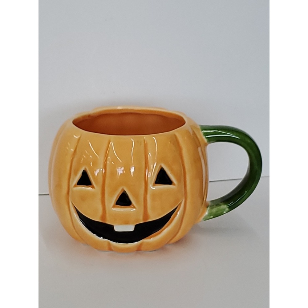 Vntg Colonial Candle Of‎ Cape Cod Jack o' lantern Mug Halloween Pumpkin Ceramic